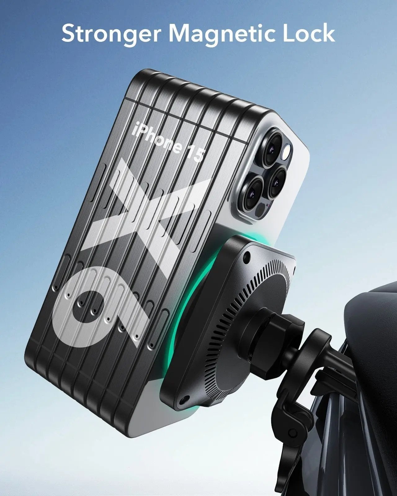 Wireless Car Charger with CryoBoost (HaloLock) - Black - TARHUS