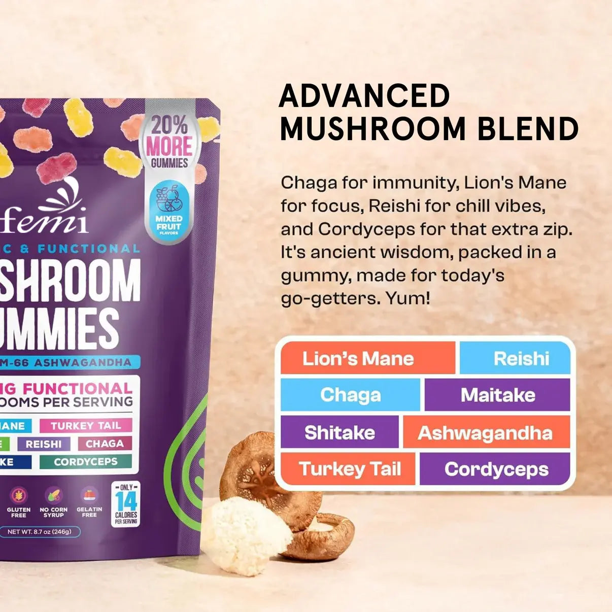 Mushroom Gummies – Functional Blend | 60 ct - TARHUS