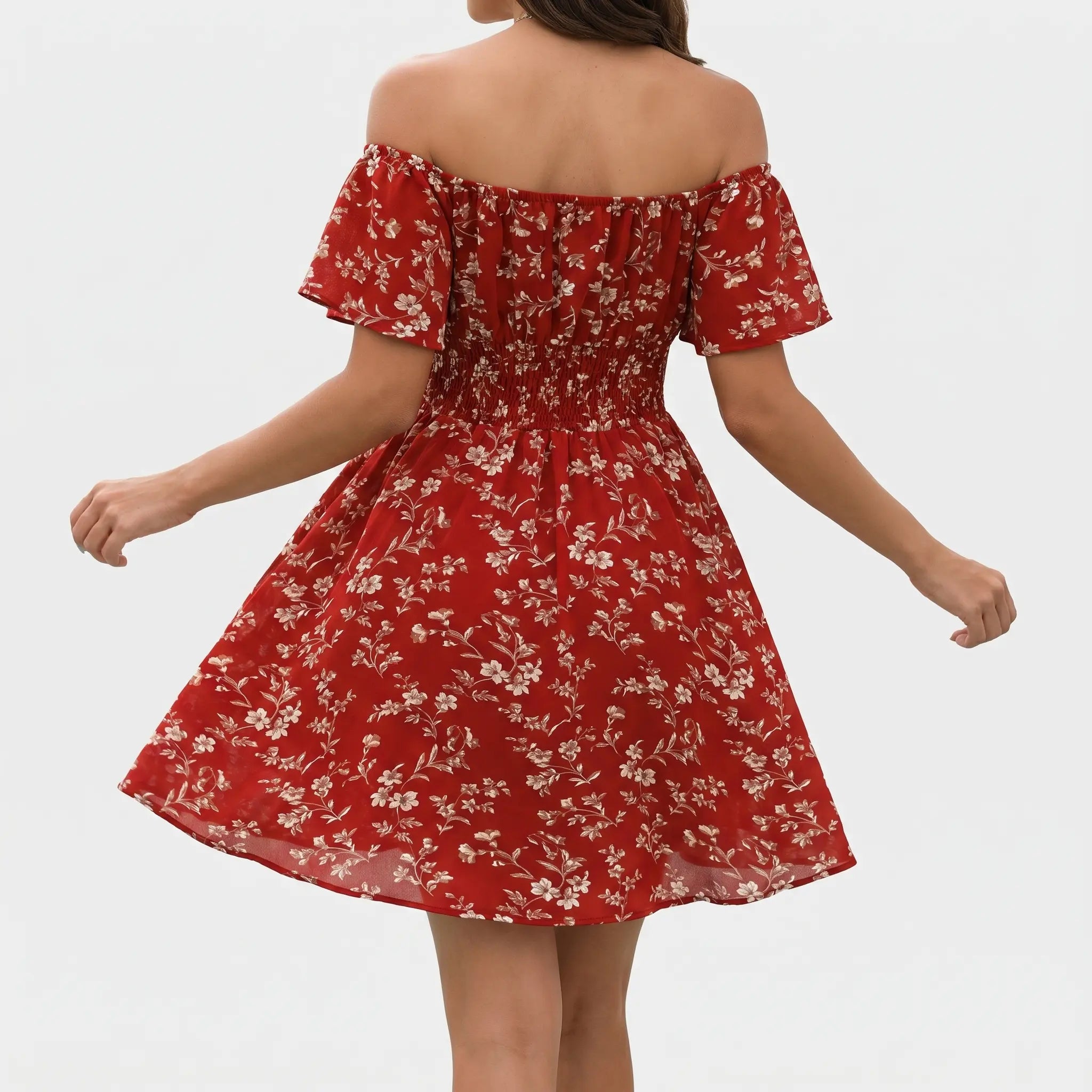 Off-Shoulder Chiffon Midi Dress for Women TARHUS SS - Womens - Midi Dress