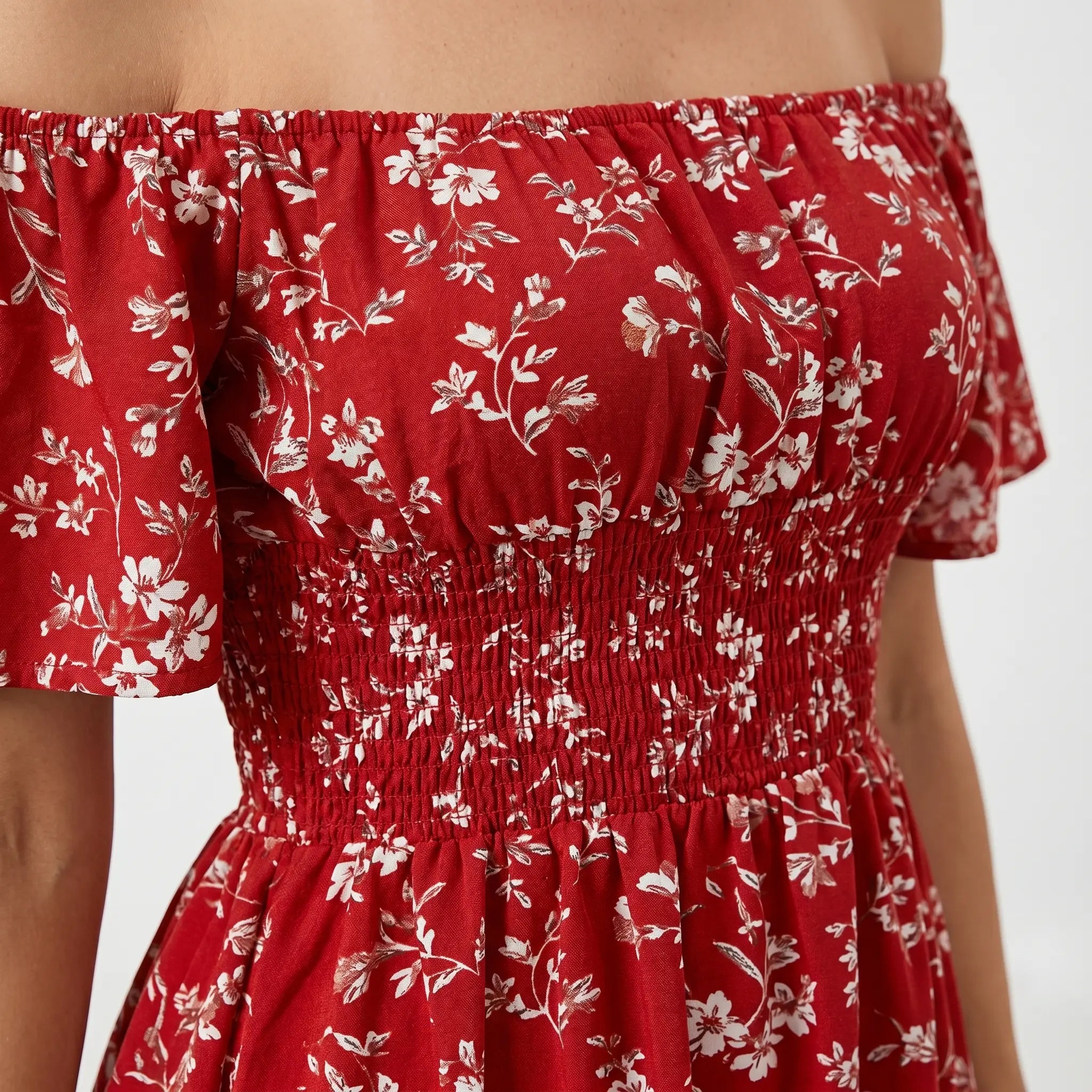 Off-Shoulder Chiffon Midi Dress for Women TARHUS SS - Womens - Midi Dress