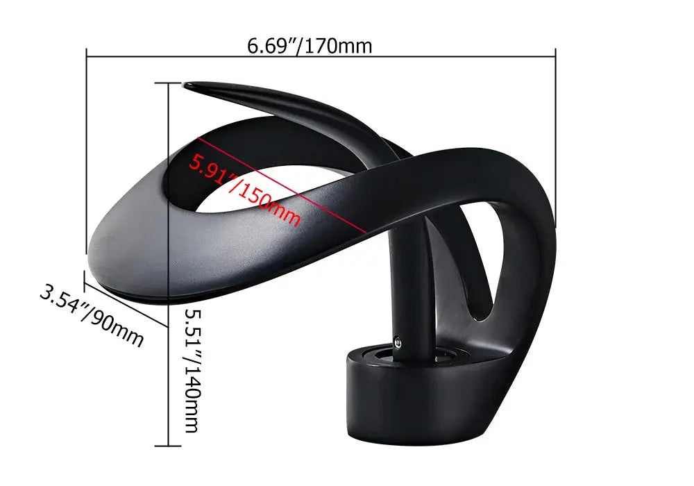 Creative Hollow Design Solid Brass Waterfall Faucet In Gunmetal Grey - TARHUS