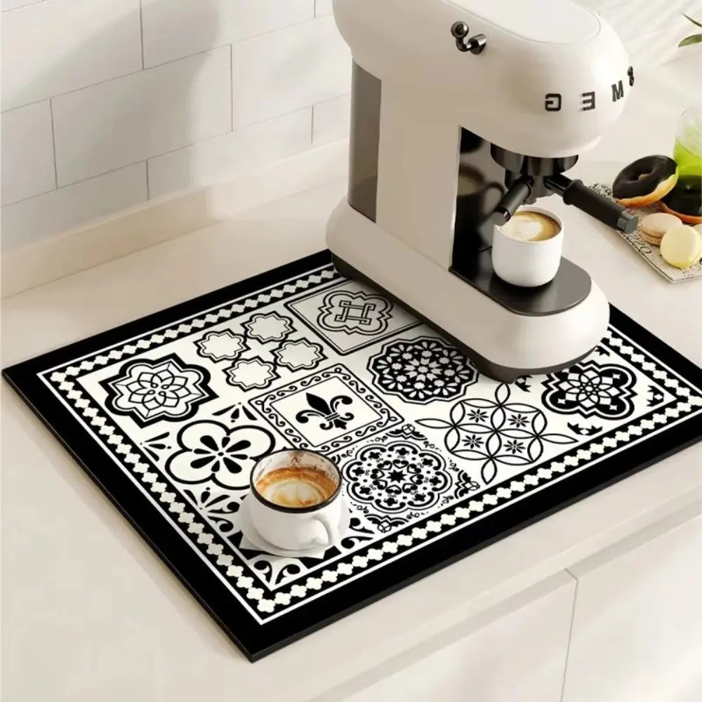Tile Coffee Mat | Absorbent Countertop – Non-Slip Base TARHUS Coffee & Tea