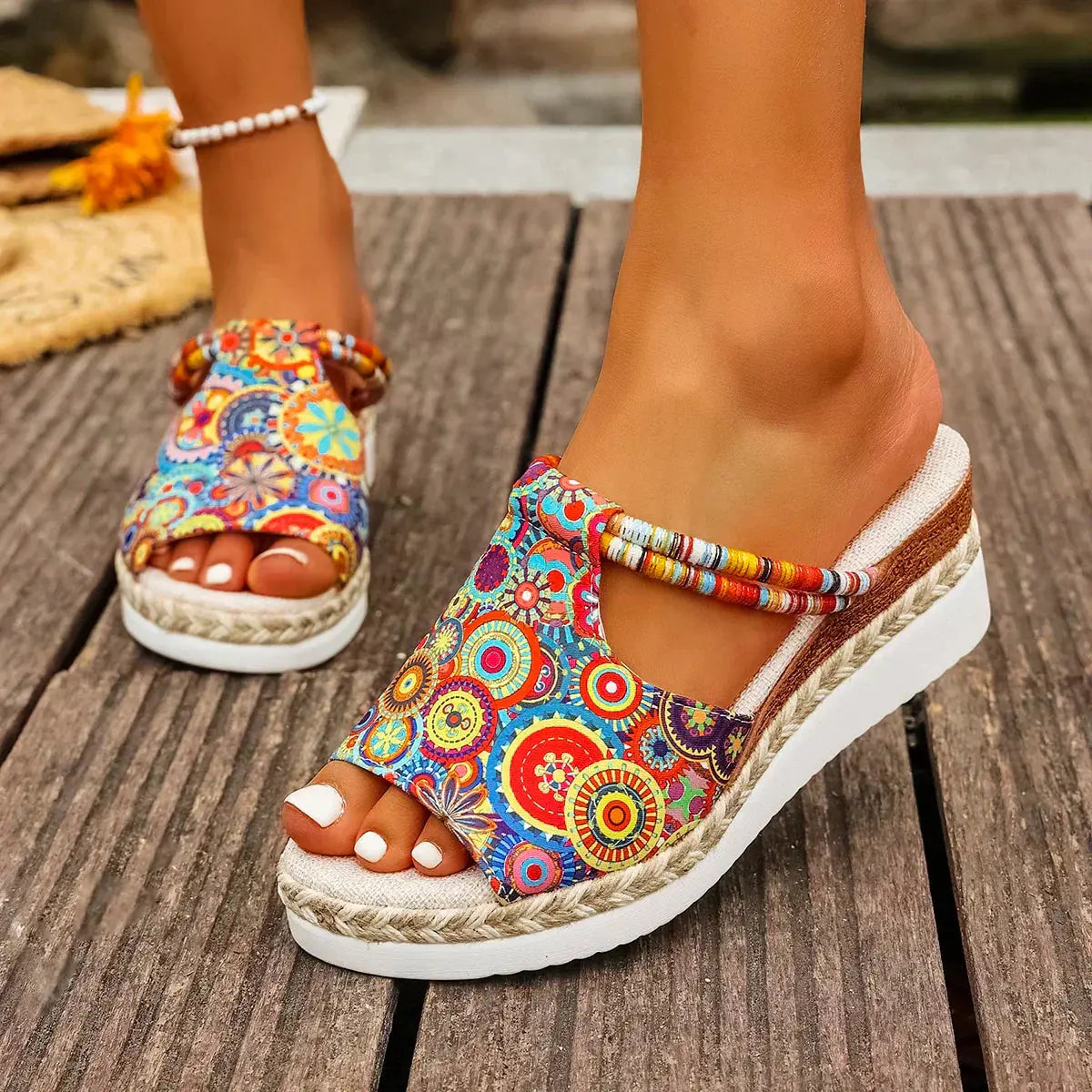 Colorful Platform Wedge Sandals for Women - TARHUS