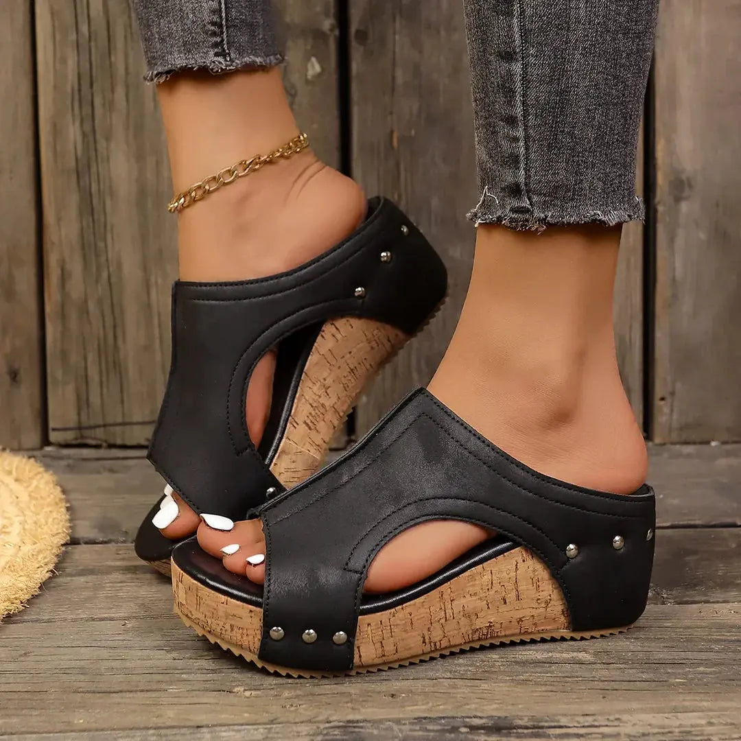 Lumi | Stud Wedges – Orthopedic Comfortable Women’s Wedge Sandals TARHUS Women's Shoes
