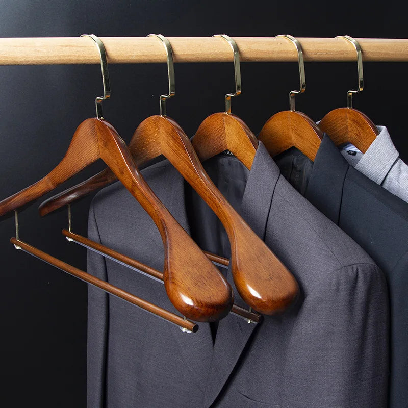 Wesfield Premium Wooden Suit Hangers – Wide Shoulder, Non-Slip Bar for Coats & Jackets TARHUS Home Accessories