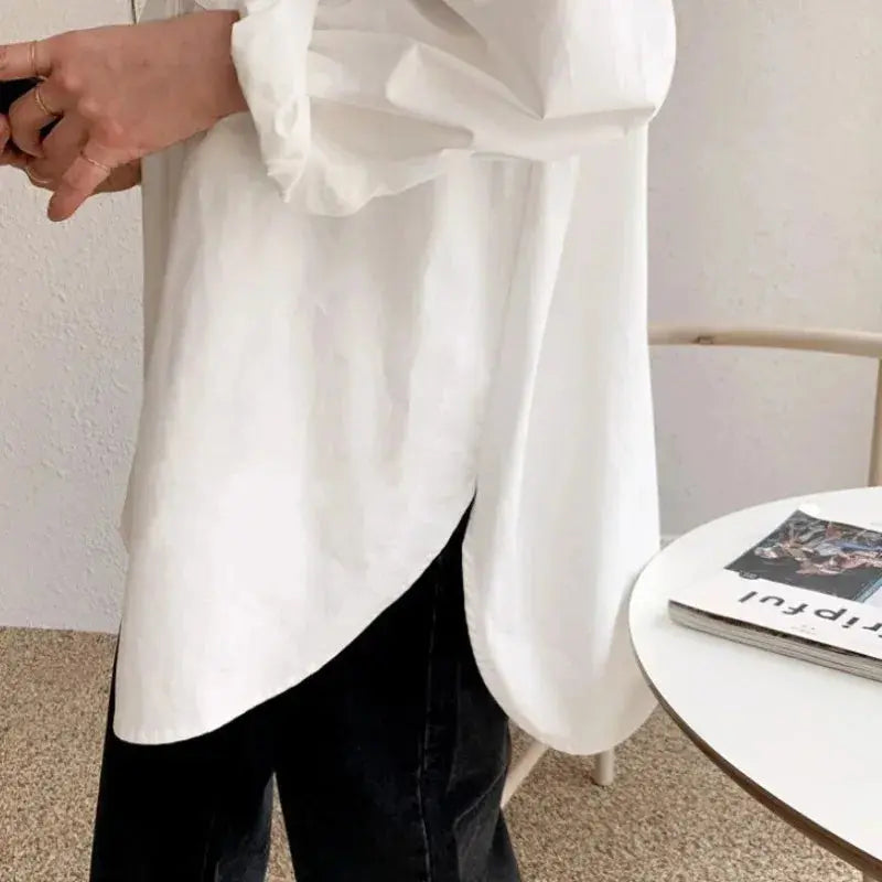 Selvyn | Women Oversized Button Down Long Sleeve Blouse TARHUS