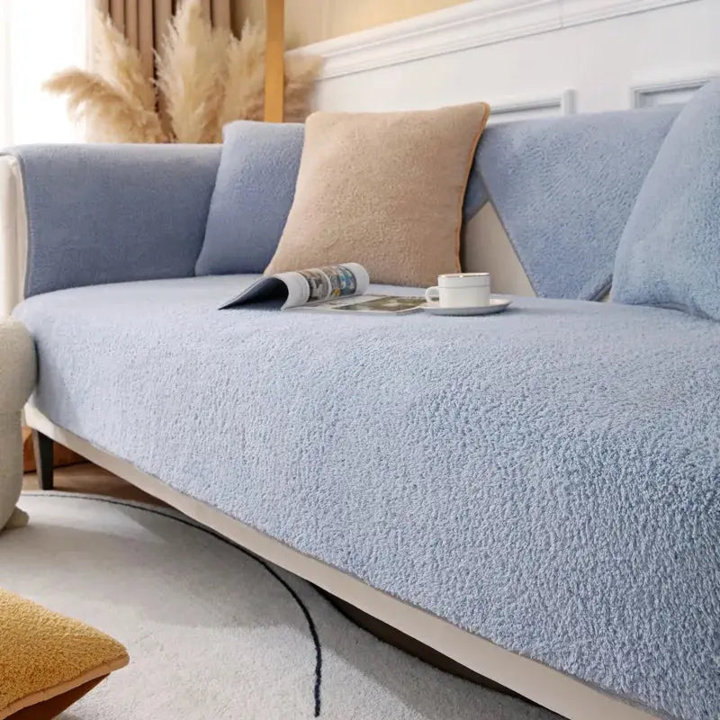 Plush Winter Sofa Cushion Cover – Thick Non-Slip Flannel Couch Protector - TARHUS