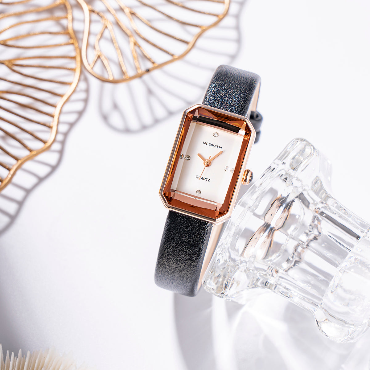 Aurora | Wristwatch – Classic Rectangular Watch with Leather Strap TARHUS Womens Watch