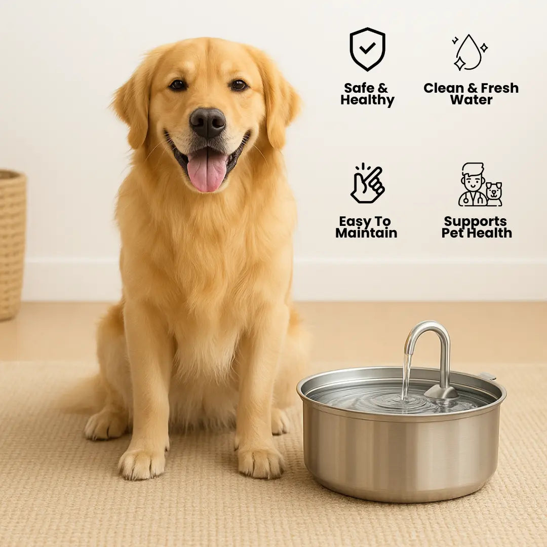 The Doggy Fountain™ – Stainless Steel Pet Water Fountain TARHUS Pets