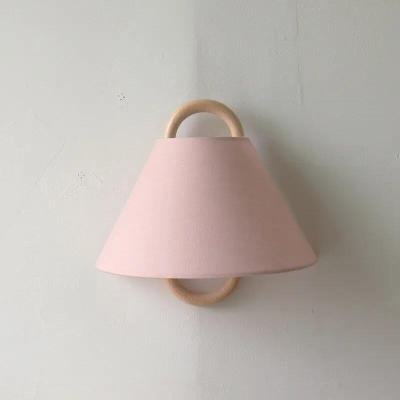 Modern Original Solid Wood Pleated Semi-Circle 1-Light Wall Sconce Lamp - TARHUS