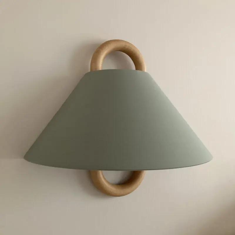 Modern Original Solid Wood Pleated Semi-Circle 1-Light Wall Sconce Lamp - TARHUS