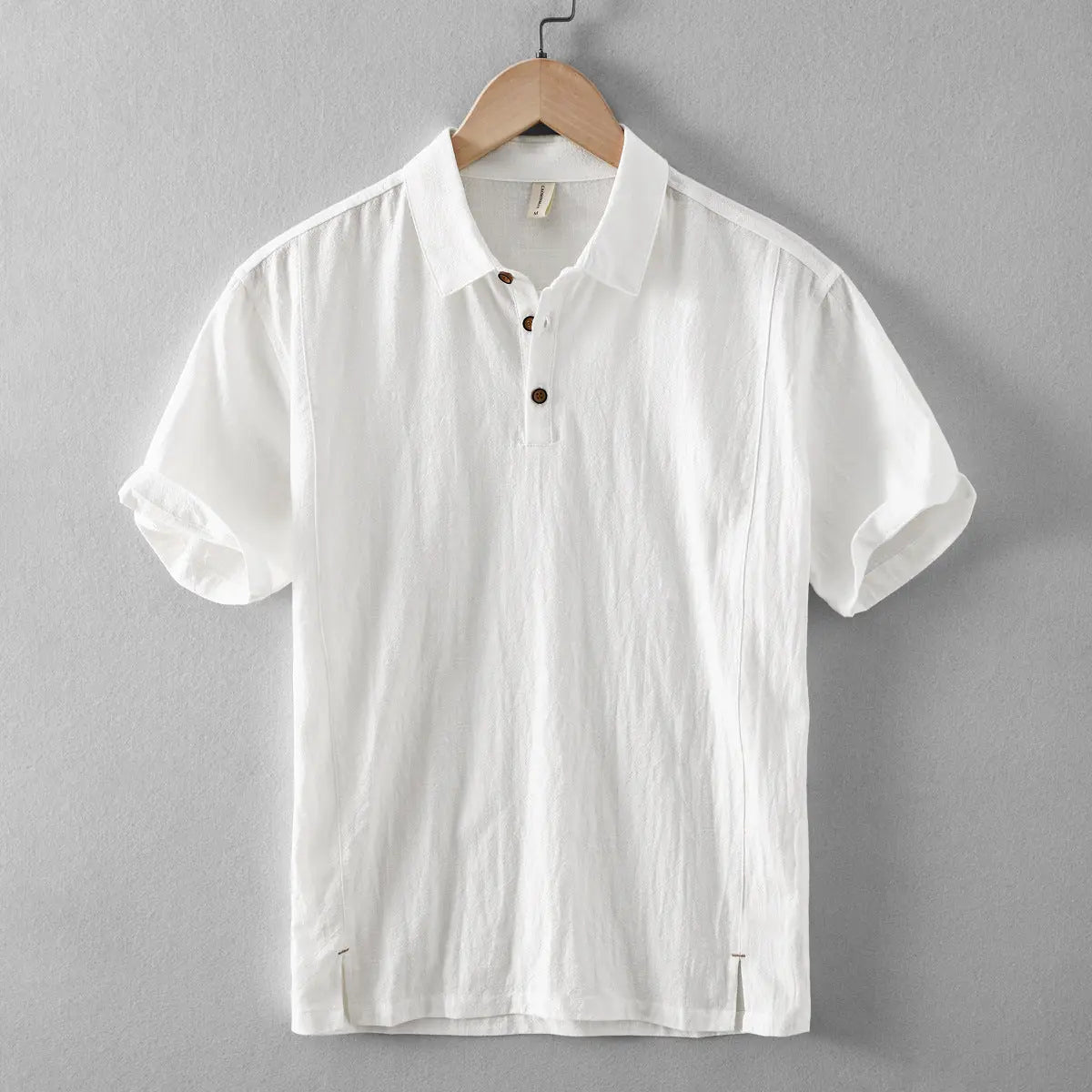 Riku Men’s Cotton-Linen Polo Shirt – Short Sleeve Casual Collar Top TARHUS Shirt