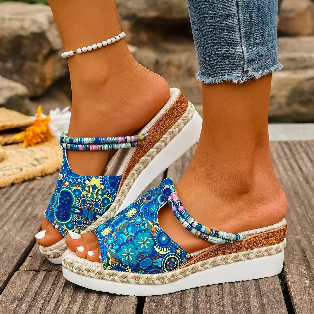 Colorful Platform Wedge Sandals for Women - TARHUS