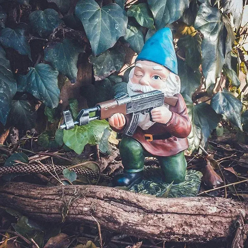 Garden Gnome Warriors – Funny Outdoor Statues for Garden TARHUS garden