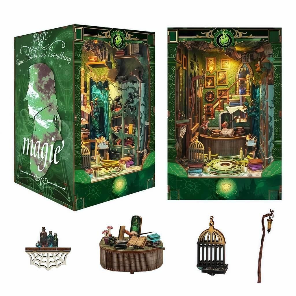 Snake House DIY Book Nook Kit - Slytherin Bookshelf Decor - TARHUS