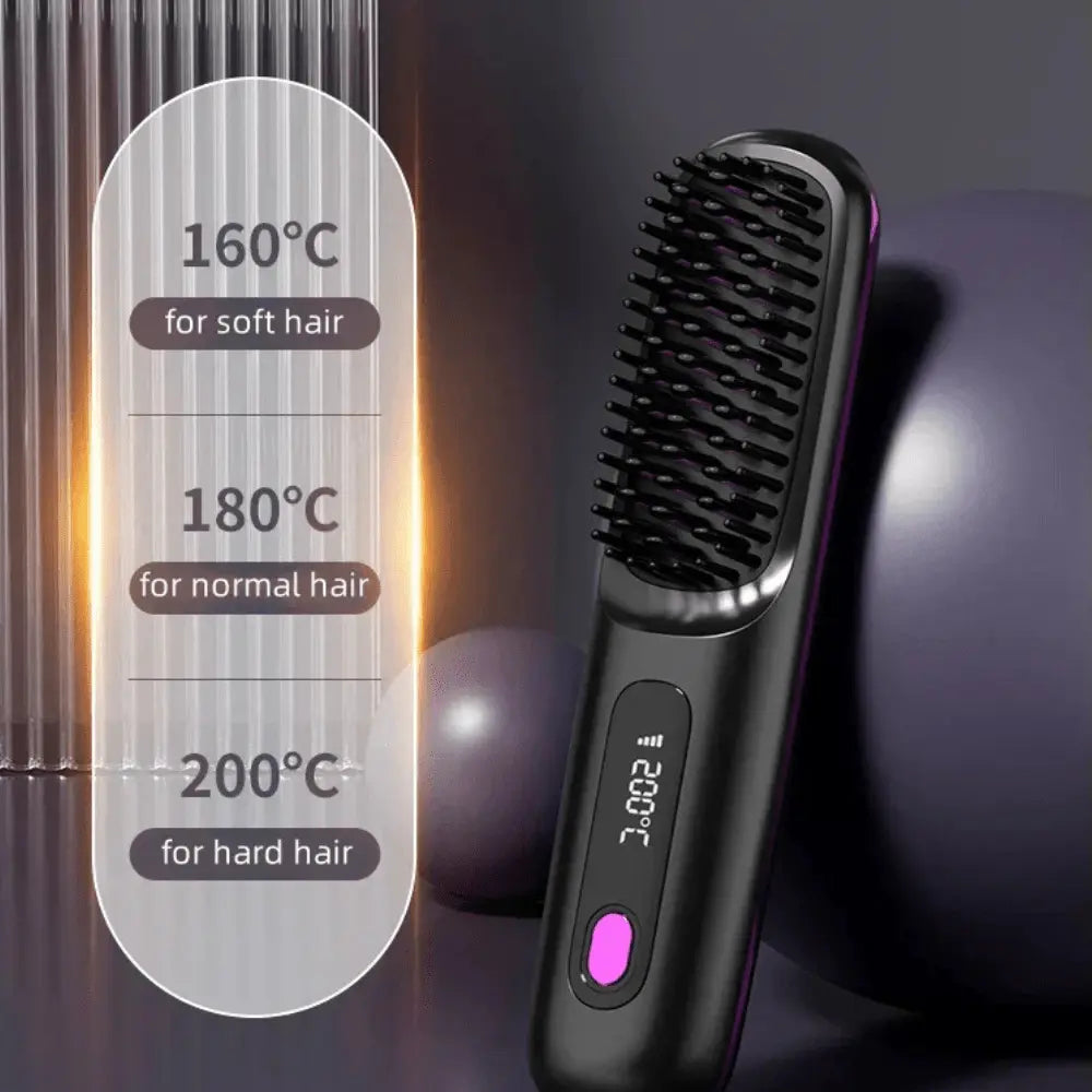 Portable Hair Straightener Brush - TARHUS
