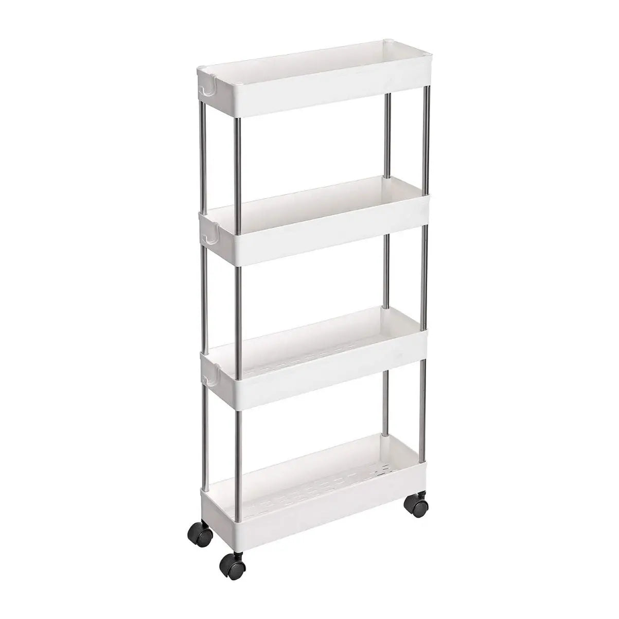 Space Saving 4-Tier Storage Trolley White - TARHUS