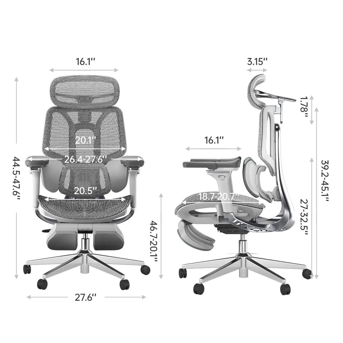 Pro Ergonomic Chair with Footrest - TARHUS
