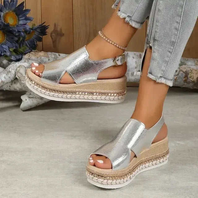 Kelly™ | Fashionable Open Toe Wedge Heel Walking Sandals - TARHUS