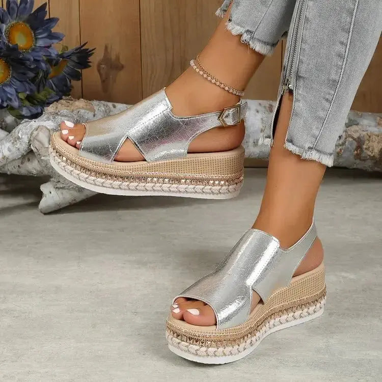 Kelly™ | Fashionable Open Toe Wedge Heel Walking Sandals - TARHUS