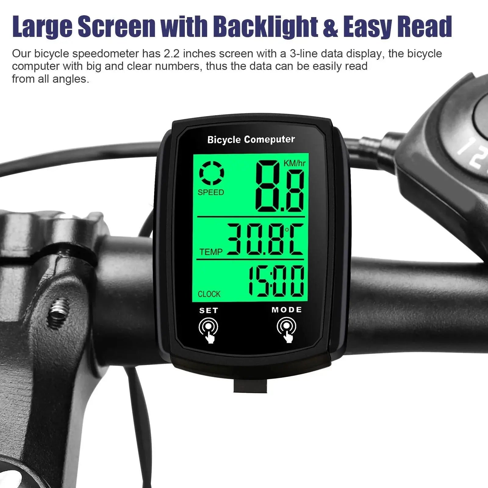Cycling Speedometer for Bikes – Wireless Waterproof Bike Computer with Distance Tracker - TARHUS
