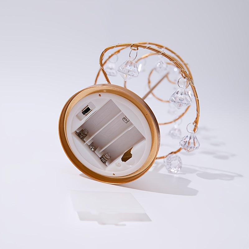 Elegant Metal Christmas Tree Lamp with Crystal Ornaments | LumiTree TARHUS Christmas