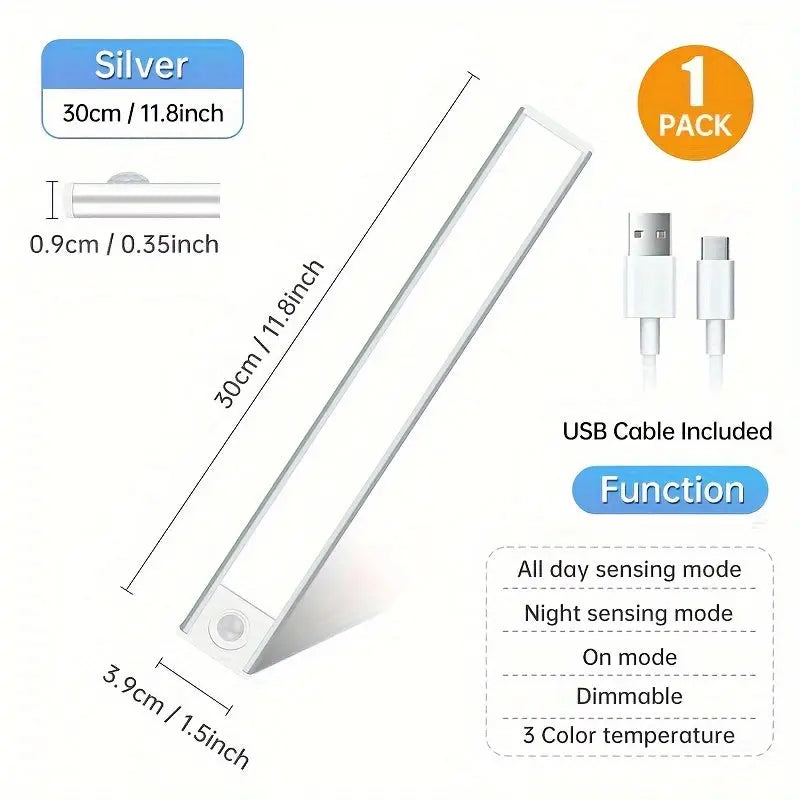 Rechargeable Motion Sensor LED Light Strip – USB-Powered Night Light - TARHUS