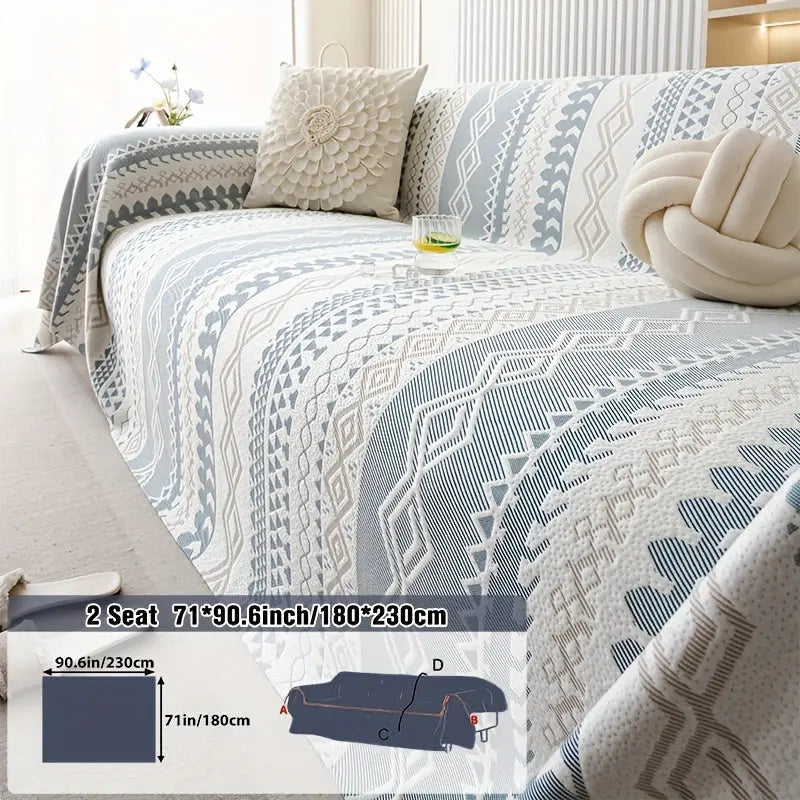 Modern Geometric Sofa Cover – Pet-Friendly, Non-Slip Couch Slipcover for 1–4 Seaters - TARHUS