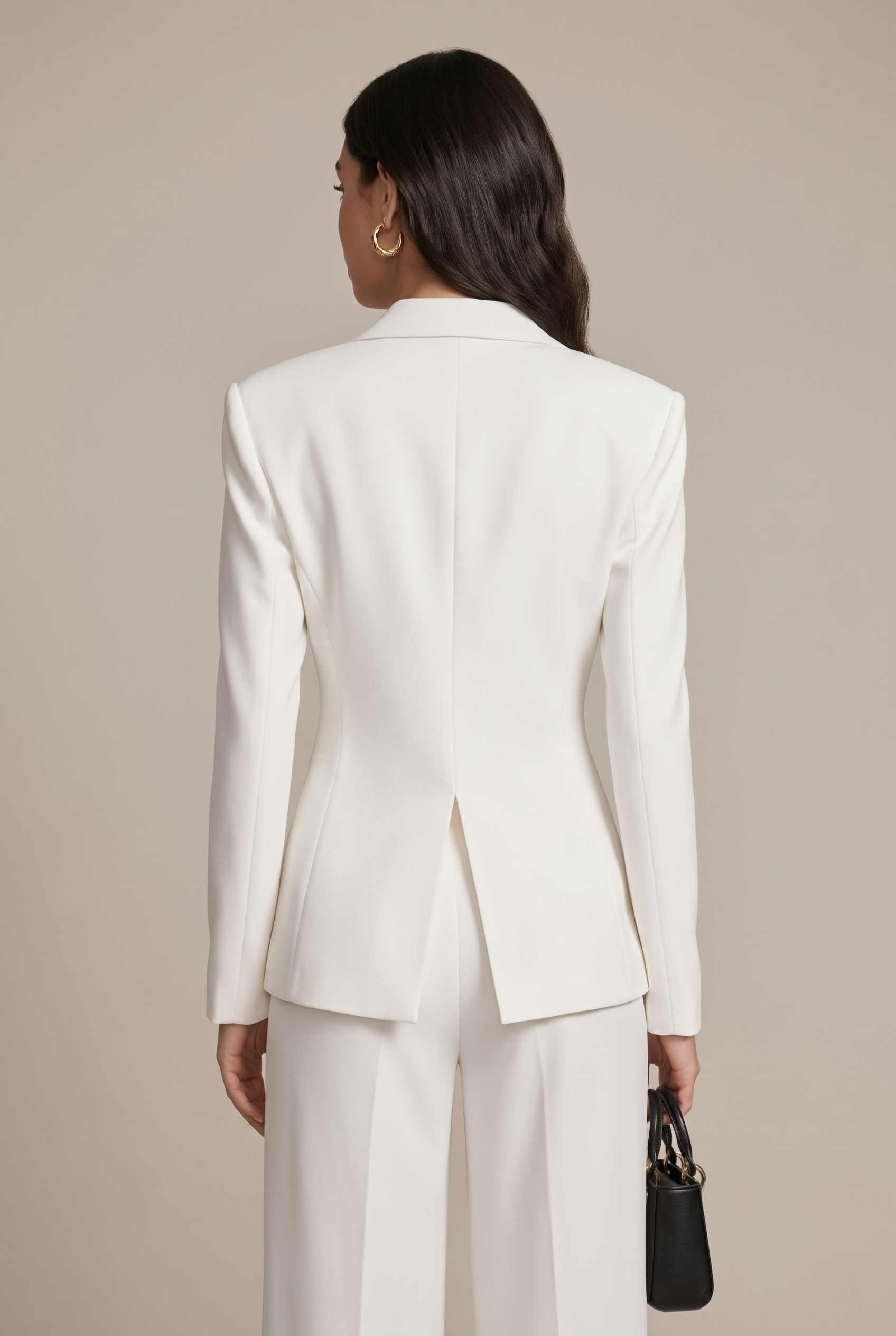 Women's Notched Lapel Blazer Wide Leg Pant Suits Set - Side Button TARHUS Suits
