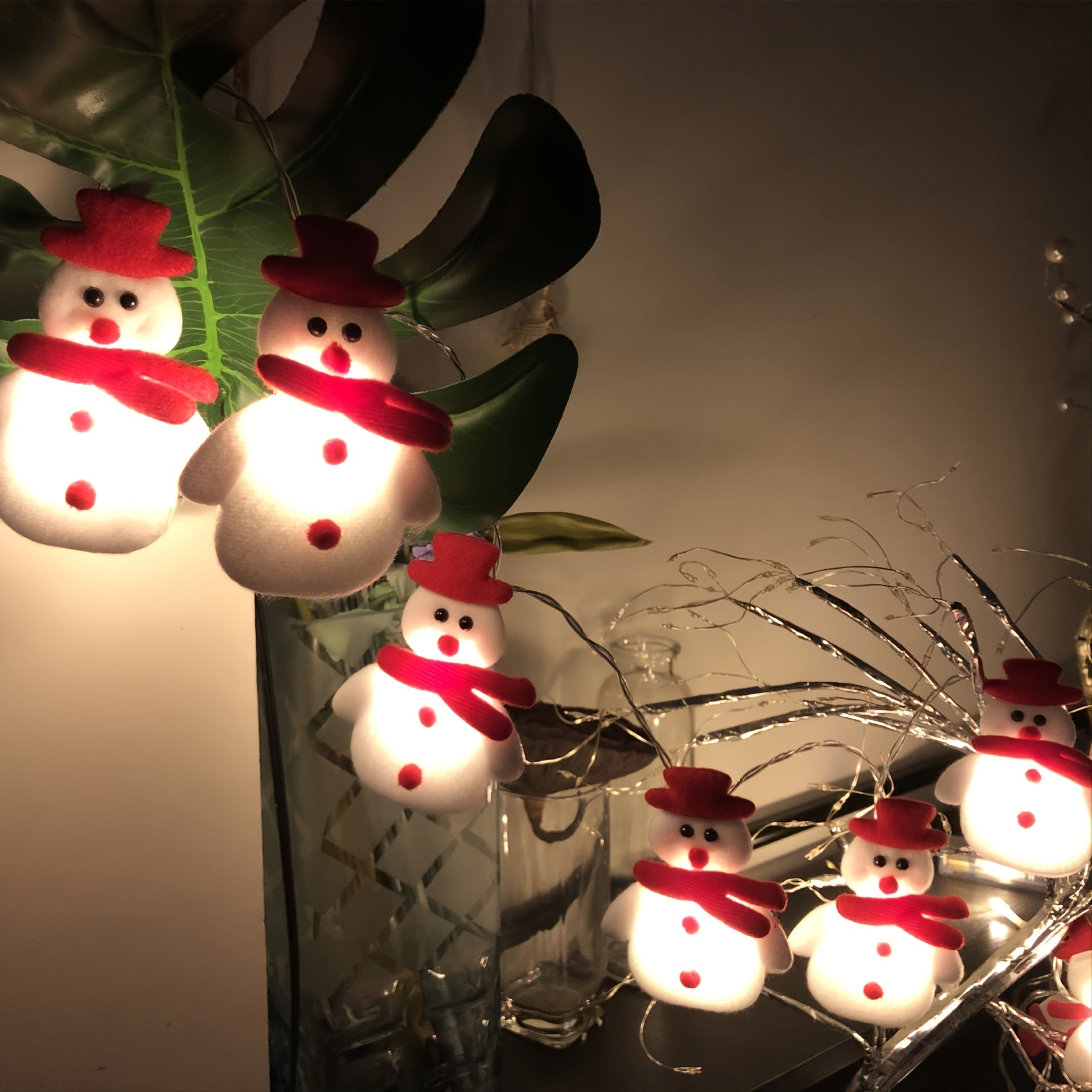 LED Snowman Tree Lights – Warm White Battery-Powered Holiday Decor TARHUS Christmas