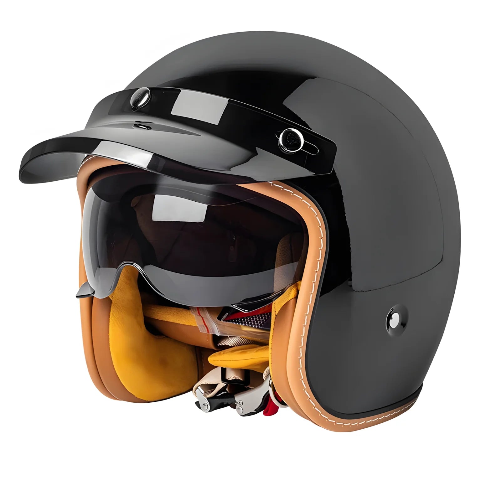 The Street King | Vintage Open Face Helmet – DOT & ECE Approved TARHUS Motorcycle & Bicycle
