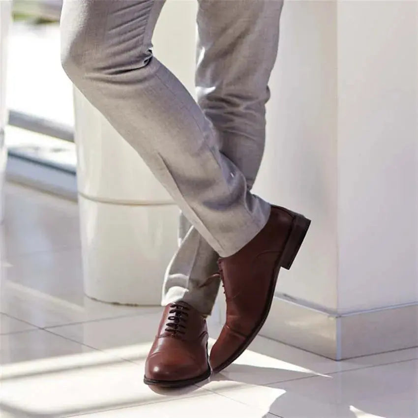 Bruno | Classic Brown Dress Shoes Cap-Toe Oxford TARHUS Clothing & Accessories