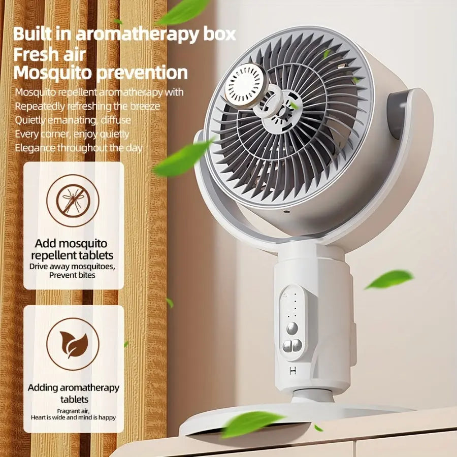 AeroBreeze | Adjustable High-Low Fan with Aromatherapy & Remote Control TARHUS Home Accessories