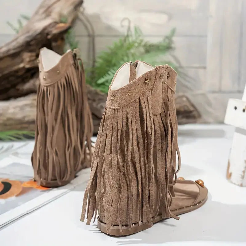 Sedona | Fringe Sandals – Boho Comfort Sandals with Arch Support TARHUS Women's Shoes