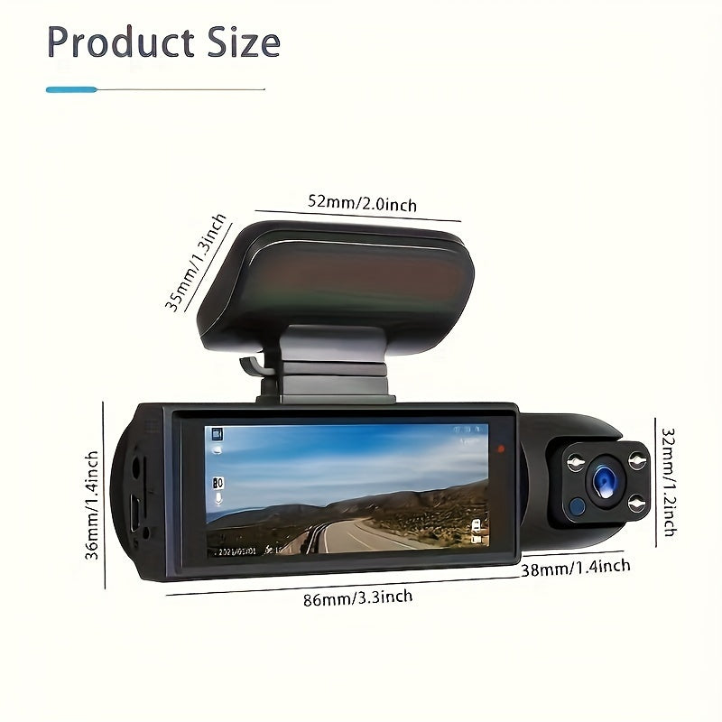 Dual Lens Dash Cam – 1080P Night Vision & Loop Recording TARHUS Electronics & Accessories