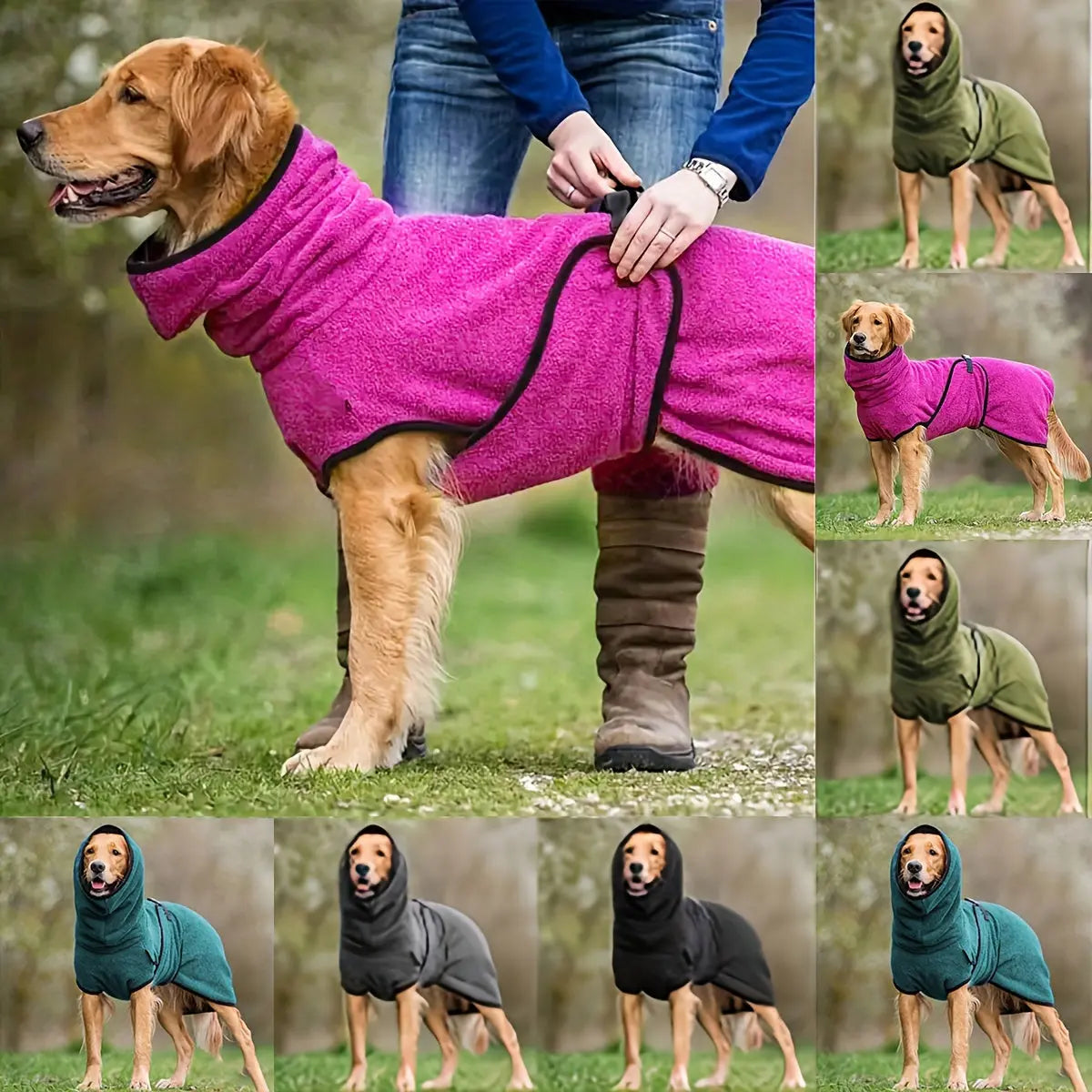 Fleece-Lined Dog Jacket Hoodie – Warm Winter Pet Jumper - TARHUS