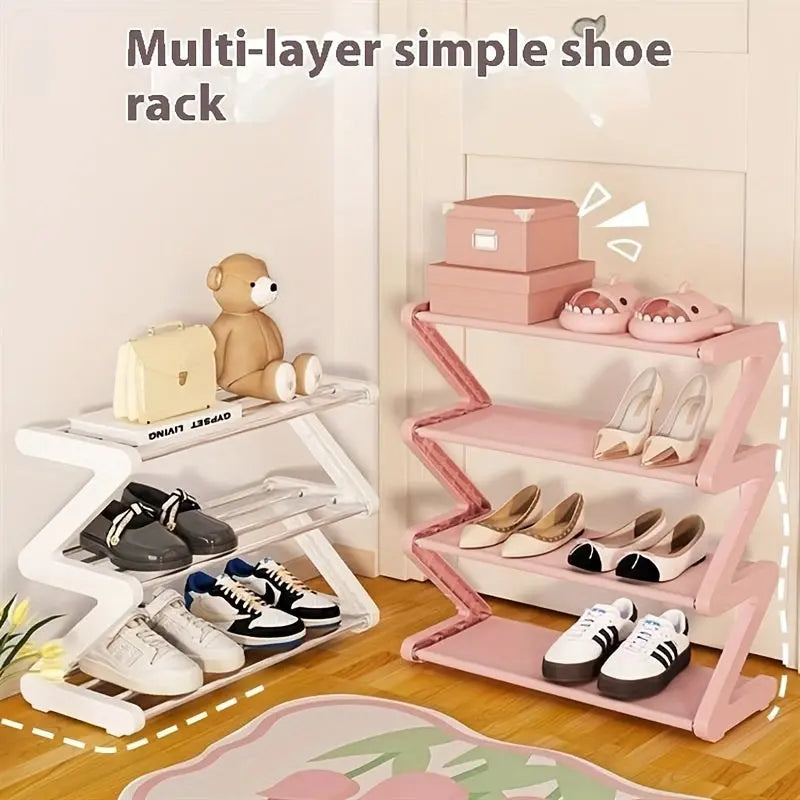 4-Tier Shoe Rack – Stackable Z-Shaped Storage for Bedroom, Entryway & Dorms - TARHUS