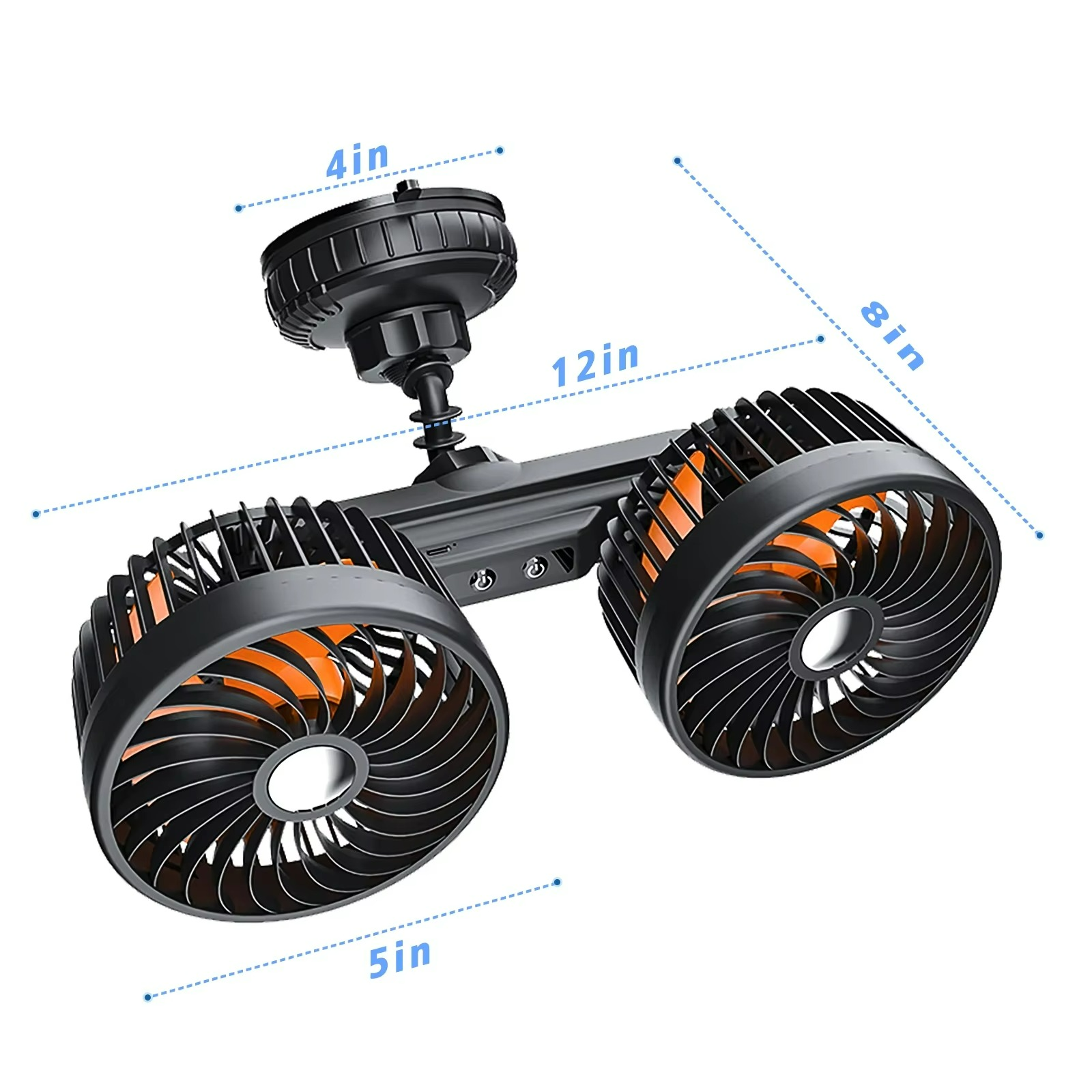 Autovent | Car Dual Head Fan – Rechargeable Cooling with Suction Cup & 3 Speeds TARHUS Air cooler