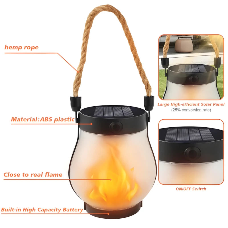 Solara | Solar Lantern Lights – Waterproof, Rustic & Flickering Flame Effect TARHUS Outdoor & Survival