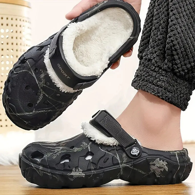 Men’s Winter Lined Crocs - Cozy Indoor House Shoes - TARHUS