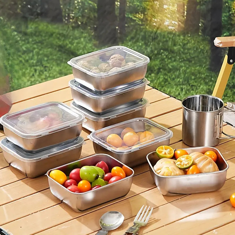 10-Piece Stainless Steel Food Storage Container Set - TARHUS