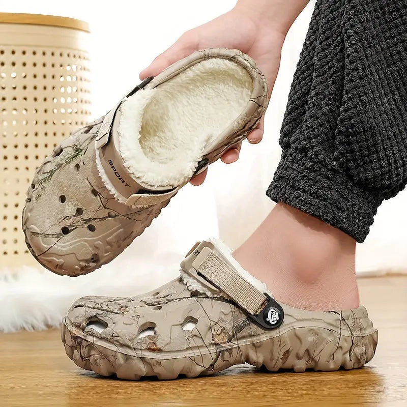 Men’s Winter Lined Crocs - Cozy Indoor House Shoes - TARHUS