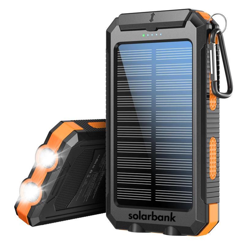 Solar Power Bank – Portable Waterproof Charger with Dual USB & LED Flashlight | SolarBank TARHUS Electronics & Lights