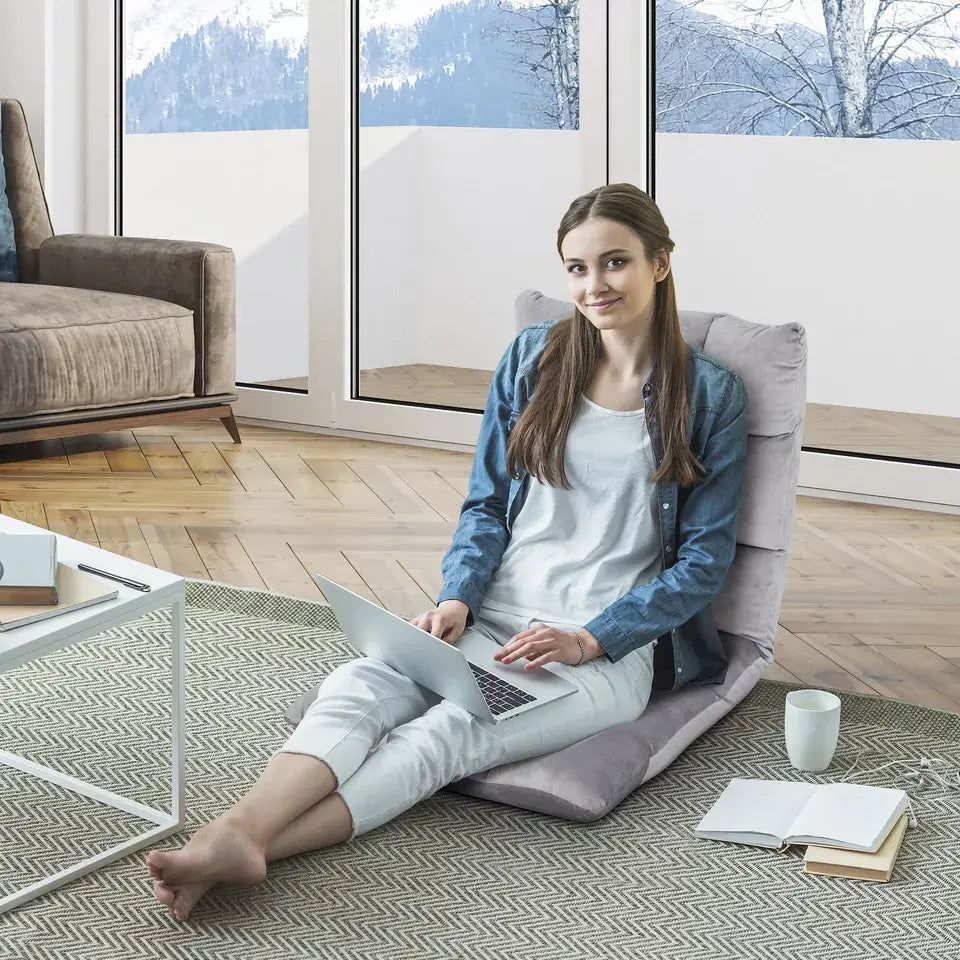 14-Position Adjustable Floor Chair – Padded Folding Floor Seat with Back Support for Gaming, Meditation & Reading - TARHUS
