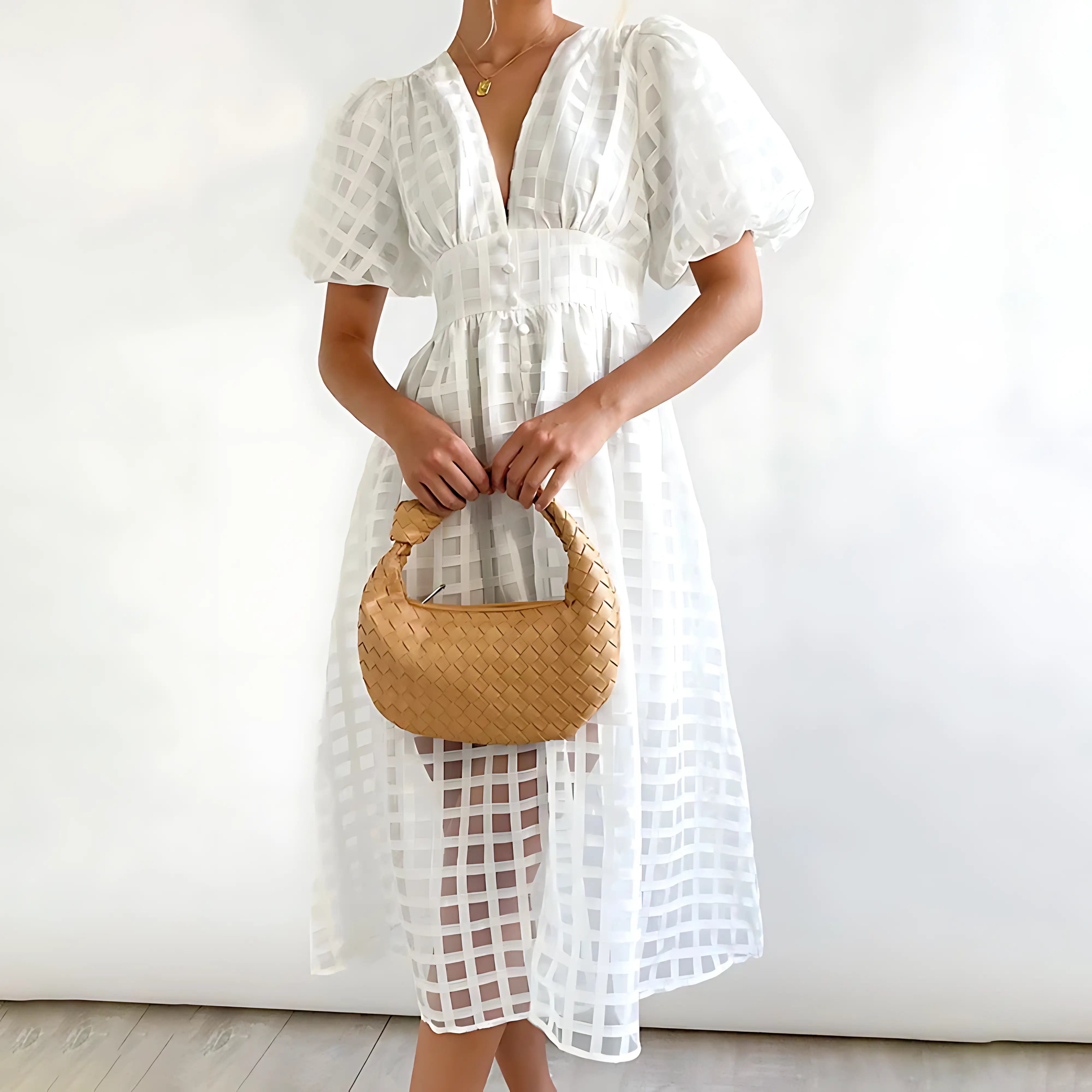 Julia - Elegant Summer Midi Dress - TARHUS