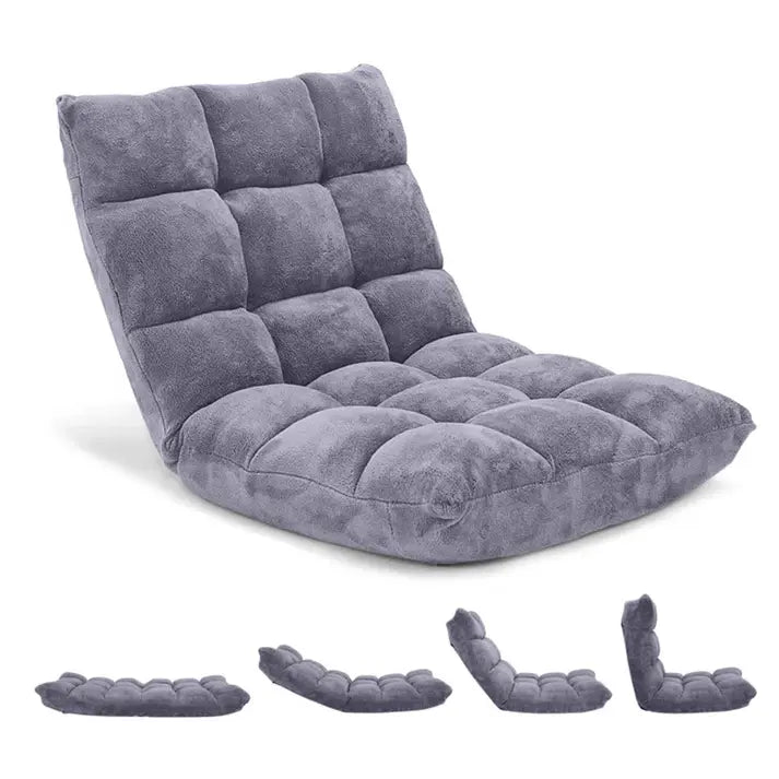 14-Position Adjustable Floor Chair – Padded Folding Floor Seat with Back Support for Gaming, Meditation & Reading - TARHUS