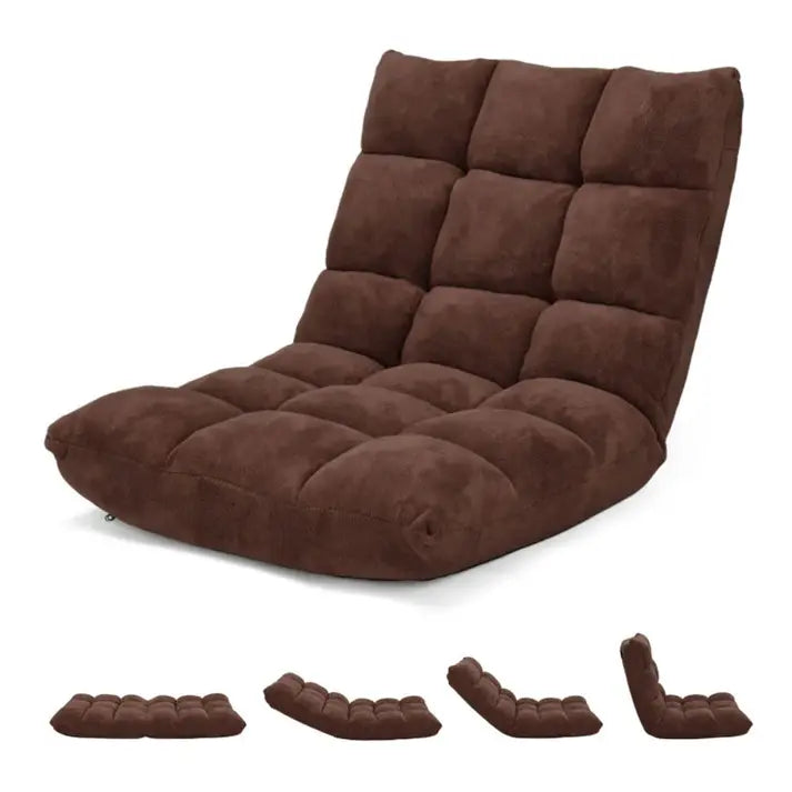 14-Position Adjustable Floor Chair – Padded Folding Floor Seat with Back Support for Gaming, Meditation & Reading - TARHUS