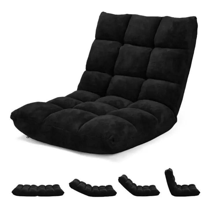 14-Position Adjustable Floor Chair – Padded Folding Floor Seat with Back Support for Gaming, Meditation & Reading - TARHUS