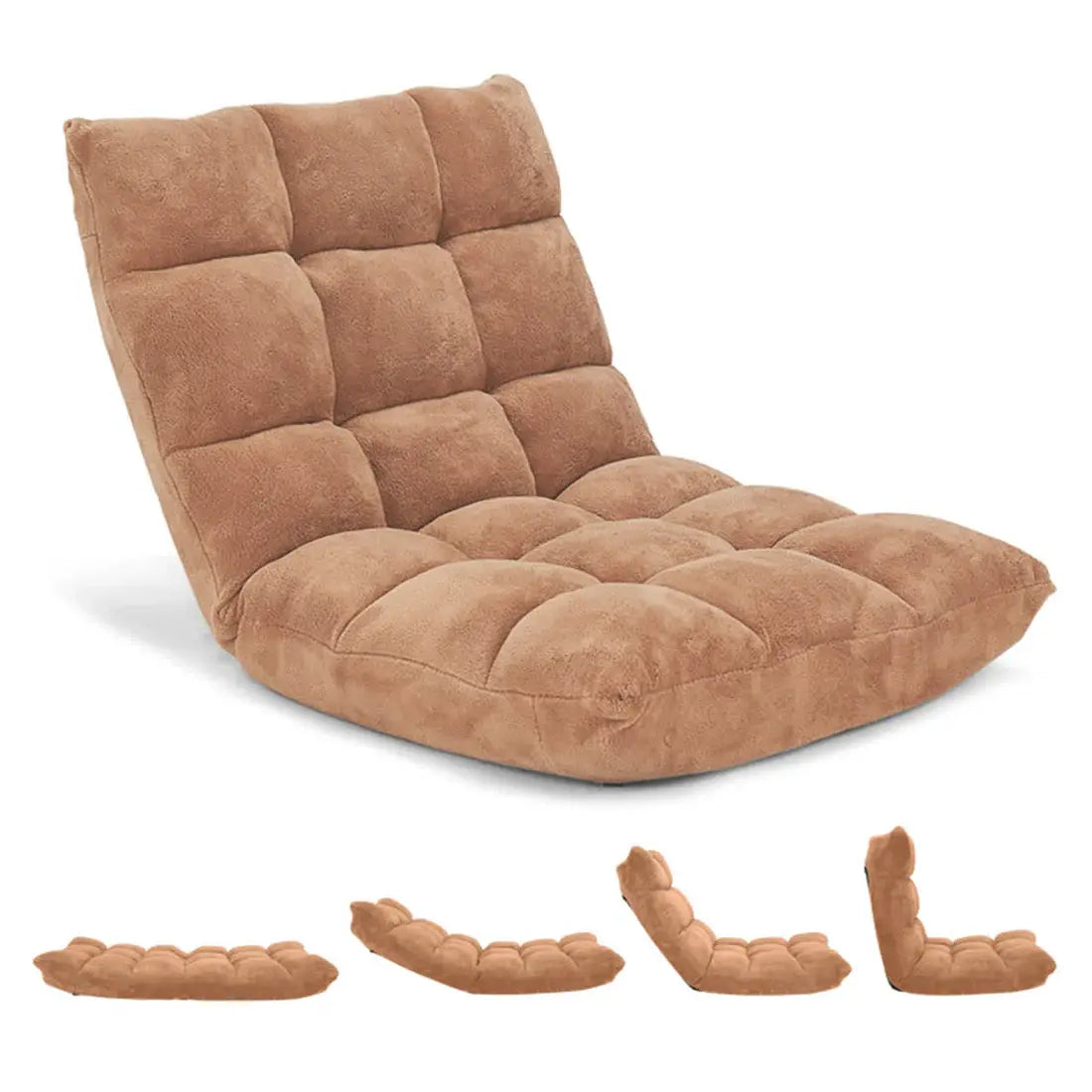 14-Position Adjustable Floor Chair – Padded Folding Floor Seat with Back Support for Gaming, Meditation & Reading - TARHUS