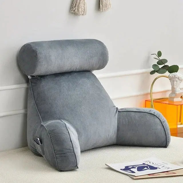 Backrest Pillow with Arms | Adjustable Headrest – Bed & Sofa Comfort TARHUS Support Pillow